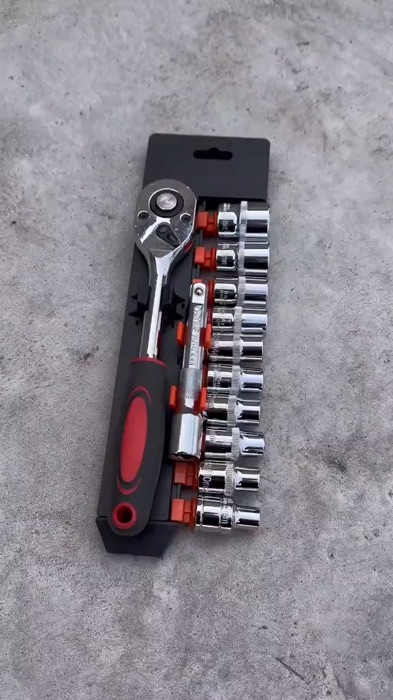 ￼Jogo De Soquete 8 A 24MM Com 1/2" Chave Catraca 12 Peças #jogo #soquete #catraca #acheinashopee #videovira #viral