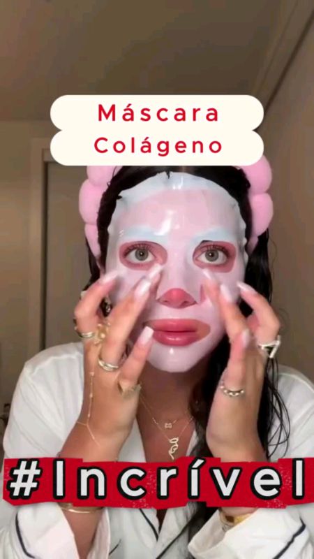 Máscara Facial Coreana de Colágeno!! 🤩 #mascarafacial #hidratante #colageno #skincare #pele #face #rugas #pedegalinha #botox #poros #flacidez #serum