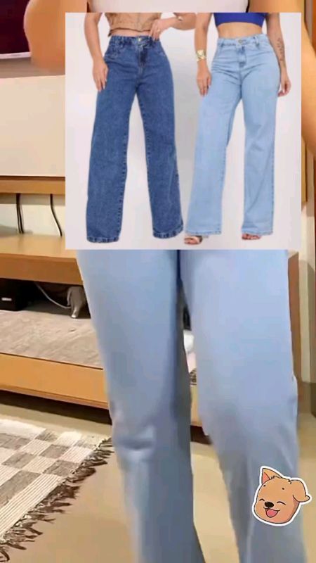 kit Calça Jeans Feminina Wide Leg Marmorizada #CinturaAlta Sem Lycra 100% Algodão #Pantalona #calca #calcajeans #jeans #wideleg #widelegjeans #moda