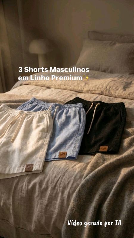 Produto disponível no carrinho 👆 #shortsmasculino #kitshorts #shortslinho #modamasculina #LookMasculino #LinhoPremium #shorts