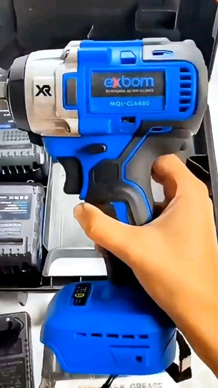 Kit Parafusadeira Chave De Impacto Profissional Com 2 Baterias 48V Recarregável #chavedeimpacto #parafusadeira #parafusadeiraexbom