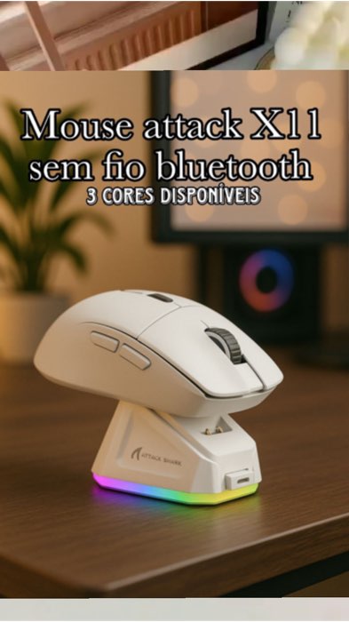 Mouse Attack Shark X11 🖱️ sem fio, Bluetooth 5.0, 22000 DPI, RGB e recarregável 🔥 perfeito p/ jogos PC! #gamer #MouseRGB #attackshark  #PCGaming