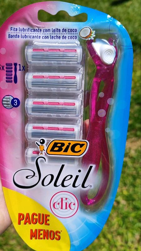 Barbeador descartável Soleil Clic recarregável 6x PAGUE MENOS 👈🏻💕 #Soleil