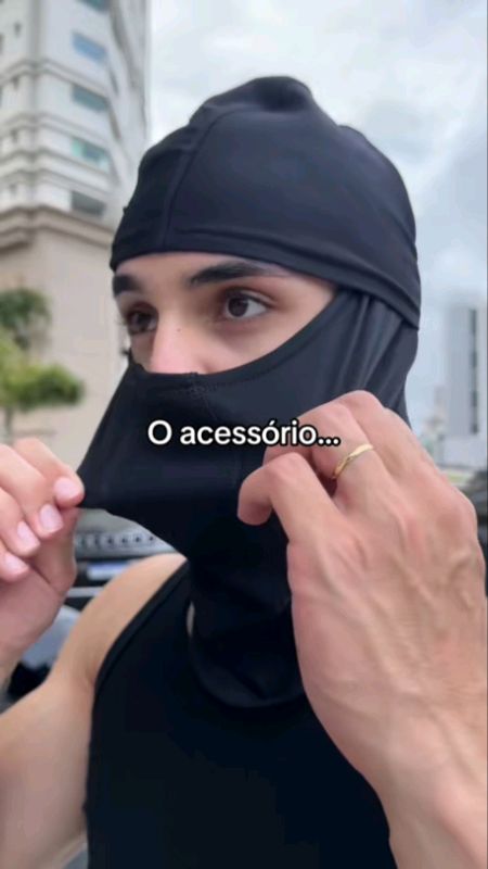 Máscara Balaclava Preta para Motocicleta, Respirável, Protetora do Rosto e Confortável para o Sol#mascara #balaclava #preta #motocicleta #respiravel