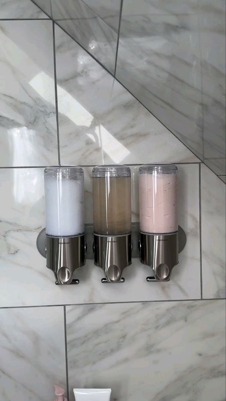 Dispenser organizador de shampoo, para banheiro ♥️ #shampoo #organizardeshampoo #dispenser