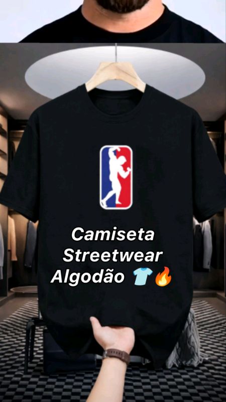 Camiseta streetwear 100% algodão 👕 conforto e estilo pra qualquer look #camisetastreetwear #modamasculina #achadosshopee #style #publi