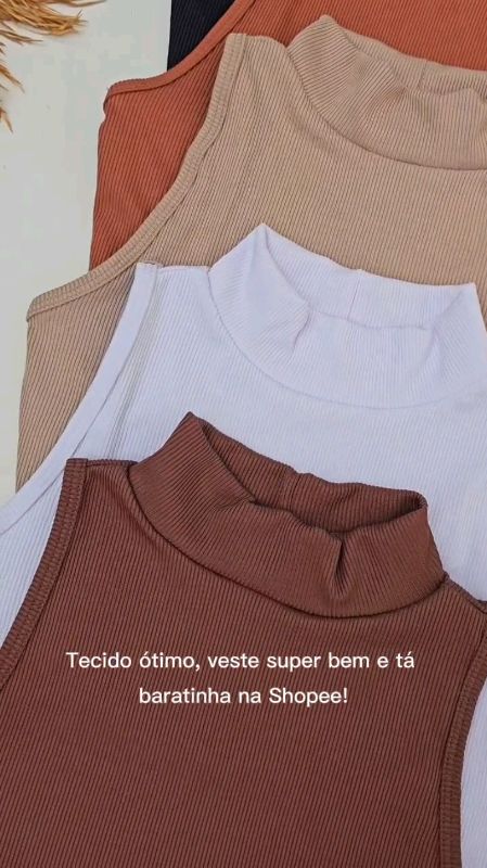 Tá no link do vídeo 😍 #blusa #basica #canelado