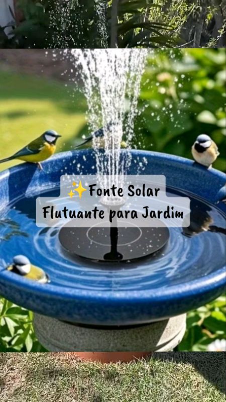 Fonte Solar Flutuante para Jardim e Bird Bath Decoração #fontejardim #fontesolar #decoracaojardim #achadinhosshopee #garden #ShopeeVideo
