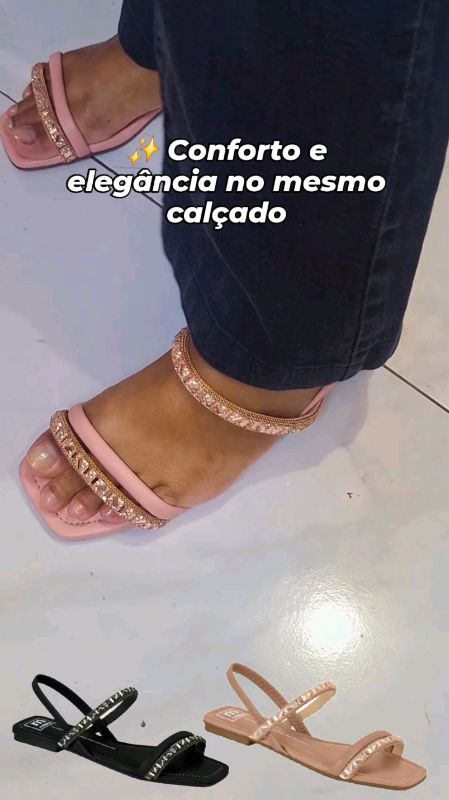 Rasteirinha linda, confortável e super versátil para combinar com todos os seus looks! ✨💖👡 #RasteirinhaFeminina #ModaFeminina #sandalia #menina