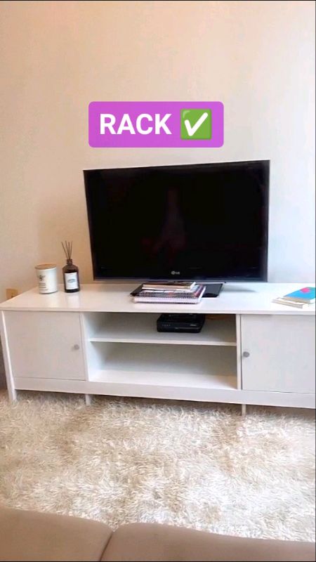 Rack 2 Portas Branco #rack #racksala #Rackbranco #rackparatv