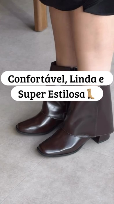 Bota Feminina Capa Lumiss Cano Curto Salto Bloco #botalumiss #botacapa #botacaplumiss #botainverno #lumiss #botacapalumiss #inverno #publi
