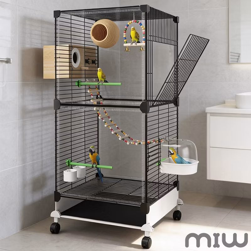 MIW Gaiola de pássaros grande para uso doméstico Gaiola Calopsita Mansa 8Pcs Acessórios