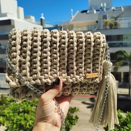 Bolsa feminina/Bolsa de crochê/Bolsa tendência/Bolsa verão/Bolsa passeio/Bolsa tiracolo/Bolsa feita a mão/Bolsa personalizada/Bolsa artesanal/bolsa de fio de Malha/ Clutch de croch