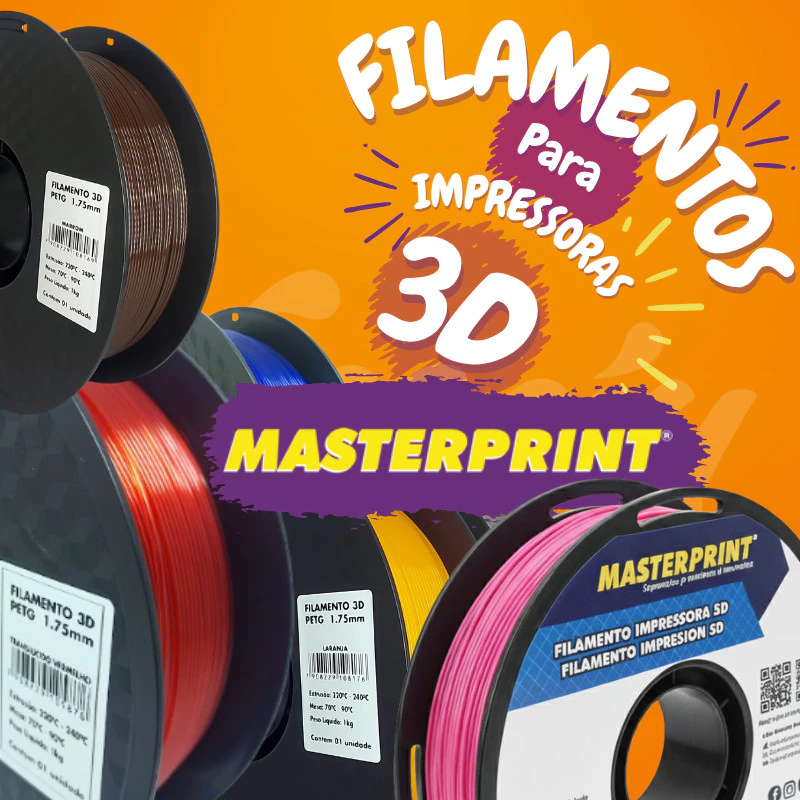 Filamento PETG 1kg para impressão 3D — resistente à umidade e impactos